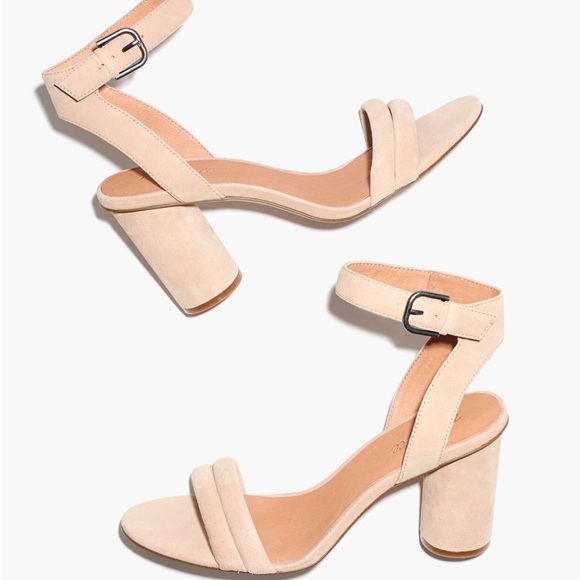 Madewell Rosalie Suede High Heel Sandal Sand Dune Size 7 - Picture 3 of 11